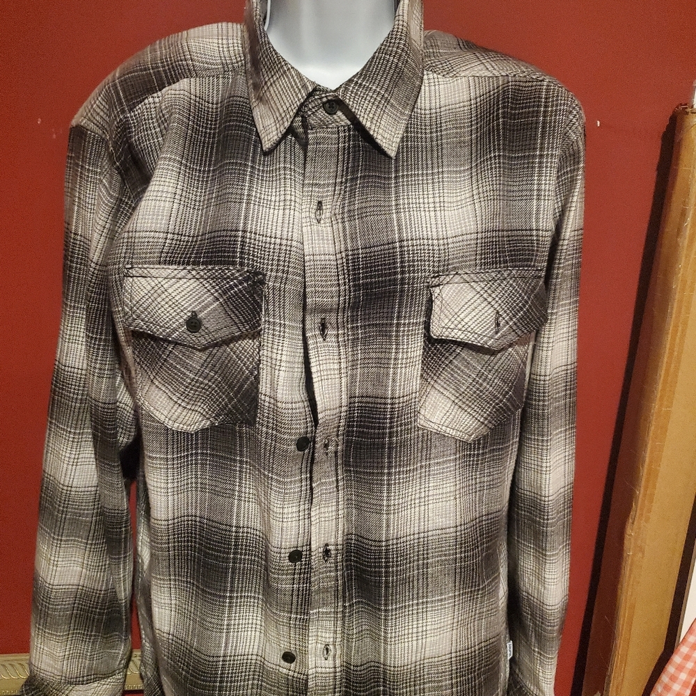 New Harley Davidson Mens Western style Long Sleeve Button Down  fleece shirt